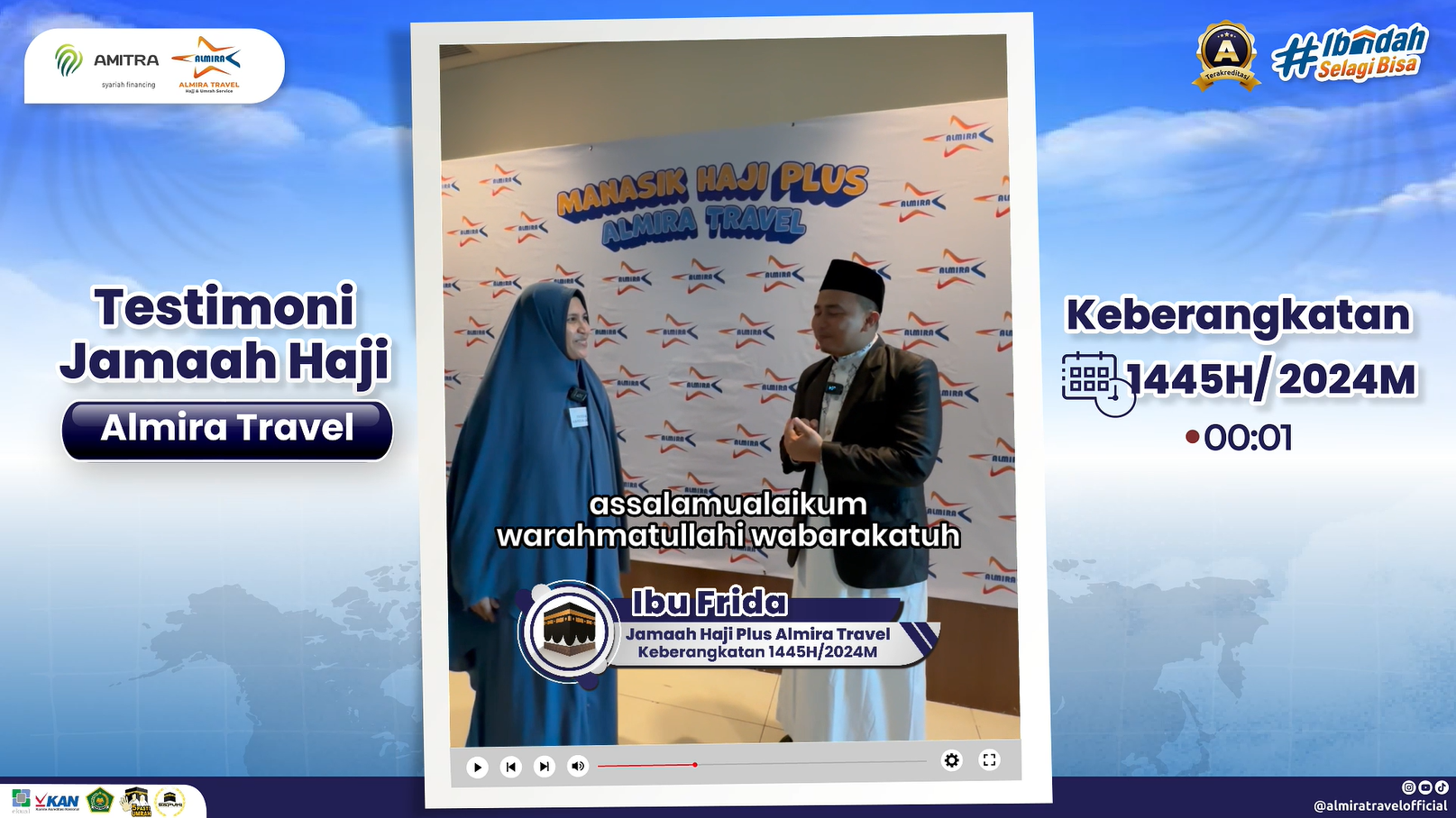 Ibu Frida Jamaah haji Plus Almira Travel 1445 H/2024 M